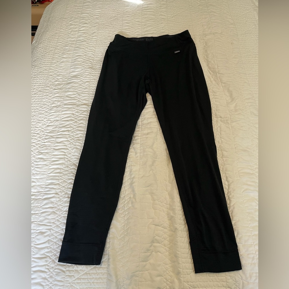 Patagonia Capalene base layer thermal weight black tights leggings